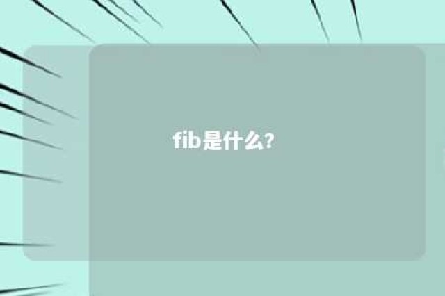 fib是什么? 